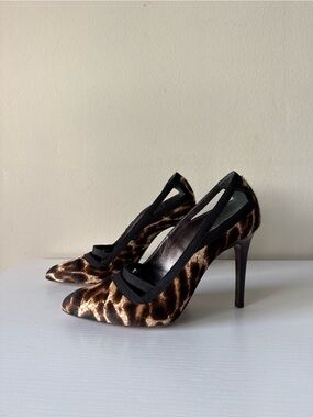 Lanvin Leopard Calf Hair Pumps Heels Made in Italy